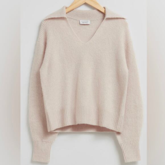 & OTHER STORIES x ANTHRO | NWT Beige Cream Mohair Knit Jumper Sweater | Medium - Picture 1 of 10